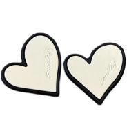 Zinc Alloy Stud Earring Heart plated Korean style & for woman & enamel Sold By Pair