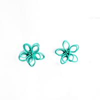 Acrylic Jewelry Earring, Flower, Korean style & for woman & hollow, more colors for choice, 13mm, Sold By Pair