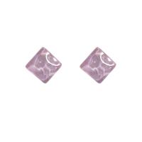 Acrylic Jewelry Earring Zinc Alloy with Acrylic Square Korean style & for woman 16mm Sold By Pair