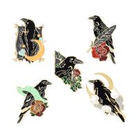 Enamel Brooch, Tibetan Style, Bird, gold color plated, Unisex & different styles for choice, nickel, lead & cadmium free, 20-30mm, 10PCs/Lot, Sold By Lot
