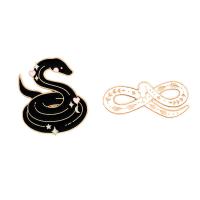 Enamel Brooch, Tibetan Style, Snake, gold color plated, Unisex & different styles for choice, nickel, lead & cadmium free, 10PCs/Lot, Sold By Lot