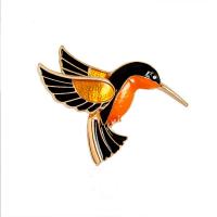 Enamel Brooch, Tibetan Style, Bird, gold color plated, Unisex, nickel, lead & cadmium free, 45x32mm, 10PCs/Lot, Sold By Lot