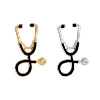 Enamel Brooch, Tibetan Style, Stethoscope, plated, Unisex, more colors for choice, nickel, lead & cadmium free, 15x26mm, 10PCs/Lot, Sold By Lot