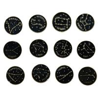 Enamel Brooch Zinc Alloy 12 Signs of the Zodiac gold color plated Unisex nickel lead & cadmium free Sold By Lot