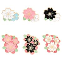 Enamel Brooch, Tibetan Style, Flower, gold color plated, Unisex & different styles for choice, nickel, lead & cadmium free, 20-30mm, 10PCs/Lot, Sold By Lot