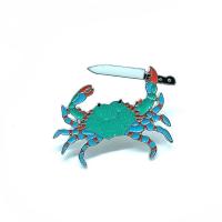 Enamel Brooch Zinc Alloy Crab Unisex nickel lead & cadmium free Sold By Lot