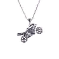 Titanium Steel Sweater Necklace, with Tibetan Style bail, Motorcycle, plated, for man, 45x20mm, Length:Approx 27.6 Inch, Sold By PC