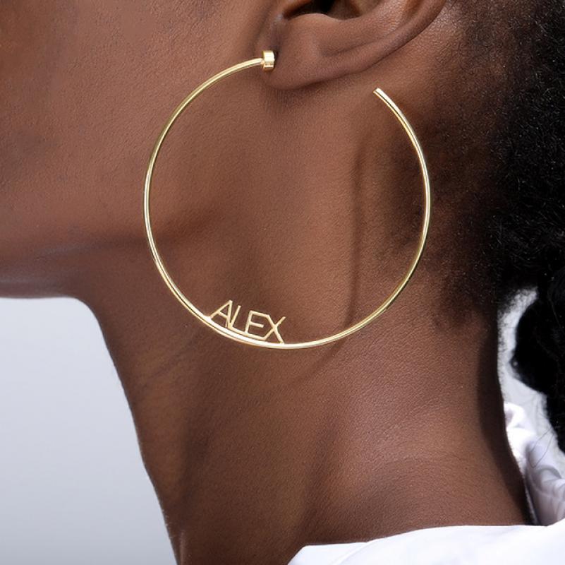 Acier inoxydable 304 boucle d'oreille cercle, bijoux de mode & pour femme, doré, 70mm, Vendu par paire