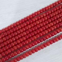 Perles en corail naturel, abaque, DIY, rouge, 3x5mm, Vendu par Environ 38 cm brin
