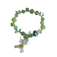 Bracelet de perles de verre, avec alliage de zinc, pour femme, plus de couleurs à choisir, Longueur Environ 21 cm, Vendu par PC