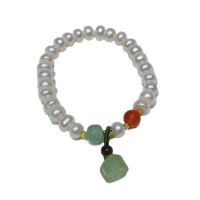 Bracelet en perles de culture d'eau douce, perle d'eau douce cultivée, avec Agate, pour femme, couleurs mélangées, Longueur:Environ 21 cm, Vendu par PC