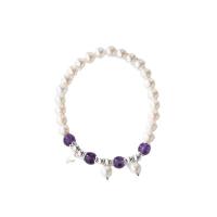 Freshwater Cultured Pearl Bracelet Freshwater Pearl with 925 Sterling Silver & Amethyst handmade for woman mixed colors Length 21 cm Sold By PC