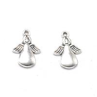 Tibetan Style Pendants, Angel, plated, silver color, 17x13x2.30mm, Sold By PC