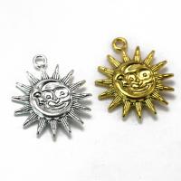Tibetan Style Pendants, Sun, plated, more colors for choice, 28x25x3.80mm, Sold By PC