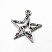 Zinc Alloy Star Pendant plated silver color Sold By PC