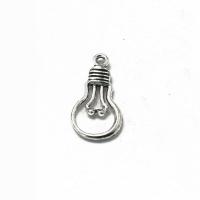 Tibetan Style Pendants, Light Bulb, plated, silver color, 21x11x3mm, Sold By PC