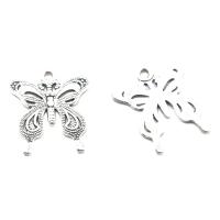 Tibetan Style Pendants, Butterfly, plated, silver color, 28x25x1.70mm, Sold By PC