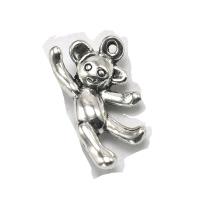 Zinc Alloy Animal Pendants Bear plated silver color Sold By Bag