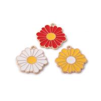 Tibetan Style Enamel Pendants, Flower, more colors for choice, 23x25mm, Sold By PC