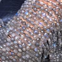 Moonstone Beads, Månesten, poleret, du kan DIY, blå, 4x6mm, Solgt Per Ca. 38 cm Strand