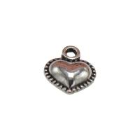 Tibetan Style Heart Pendants, plated, silver color, 13x12mm, Sold By PC