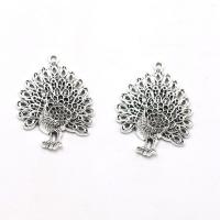 Zinc Alloy Animal Pendants Peacock plated silver color Sold By PC