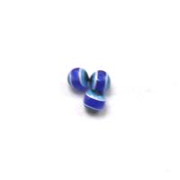 Perles de résine rayé, Placage, bleu, 5mm, Vendu par PC