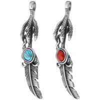 Stainless Steel Pendants 316 Stainless Steel with turquoise fashion jewelry & DIY & blacken Approx 6mm Sold By PC