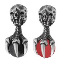 Stainless Steel Pendants 316 Stainless Steel with Dyed Jade Skull fashion jewelry & DIY & blacken Approx 7mm Sold By PC
