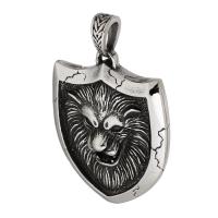 Stainless Steel Pendants, 316 Stainless Steel, Lion, fashion jewelry & DIY & blacken, black, 34x52x8mm, Hole:Approx 5mm, Sold By PC