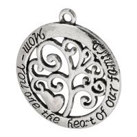 Tibetan Style Pendants, Tree, antique silver color plated, Unisex & hollow, silver color, nickel, lead & cadmium free, 28x32x2mm, Hole:Approx 2mm, Sold By KG