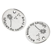Tibetan Style Message Pendants, Flat Round, antique silver color plated, Unisex, silver color, nickel, lead & cadmium free, 20x20x1mm, Hole:Approx 2mm, Sold By KG