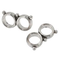 Tibetan Style Slider Beads, antique silver color plated, DIY, silver color, nickel, lead & cadmium free, 16x8x3mm, Hole:Approx 5.5mm, Sold By KG