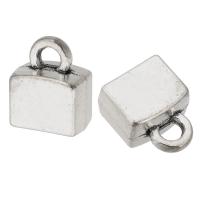Zinc Alloy End Cap Rectangle antique silver color plated DIY silver color nickel lead & cadmium free Approx 3.5mm Sold By KG