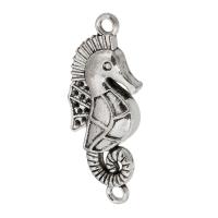 Tibetan Style Connector Setting, Seahorse, antique silver color plated, DIY & 1/1 loop, silver color, nickel, lead & cadmium free, 15x35x4mm, Hole:Approx 2.5mm, Sold By KG