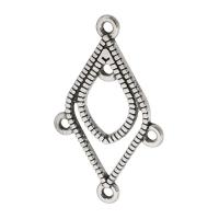 Tibetan Style Connector Setting, antique silver color plated, DIY & 2/2 loop, silver color, nickel, lead & cadmium free, 19x32x2mm, Hole:Approx 2mm, Sold By KG