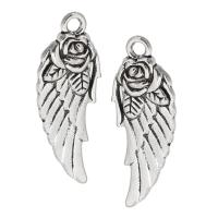 Wing Shaped Tibetan Style Pendants, antique silver color plated, Unisex, silver color, nickel, lead & cadmium free, 11.50x31x4mm, Hole:Approx 2mm, Sold By KG