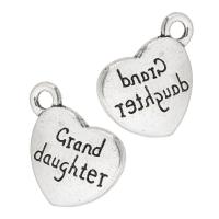 Tibetan Style Message Pendants, Heart, antique silver color plated, Unisex, silver color, nickel, lead & cadmium free, 18x16x2.50mm, Hole:Approx 2.5mm, Sold By KG