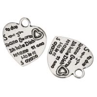 Zinc Alloy Message Pendants Heart antique silver color plated Unisex silver color nickel lead & cadmium free Approx 2.5mm Sold By KG
