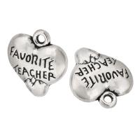 Tibetan Style Message Pendants, Heart, antique silver color plated, Unisex, silver color, nickel, lead & cadmium free, 15x16x3mm, Hole:Approx 2mm, Sold By KG