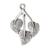 Tibetan Style Leaf Pendants, antique silver color plated, Unisex, silver color, nickel, lead & cadmium free, 22x31x3mm, Hole:Approx 2mm, Sold By KG
