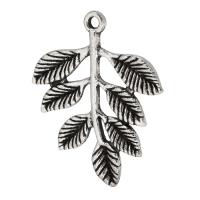 Tibetan Style Leaf Pendants, antique silver color plated, Unisex, silver color, nickel, lead & cadmium free, 28x34x2mm, Hole:Approx 2mm, Sold By KG