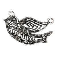 Animal Tibetan Style Connector, Bird, antique silver color plated, DIY & 1/1 loop, silver color, nickel, lead & cadmium free, 40x24x2mm, Hole:Approx 2.5mm, Sold By KG