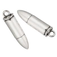 Tibetan Style Pendants, Bullet, antique silver color plated, Unisex, silver color, nickel, lead & cadmium free, 9x35x8mm, Hole:Approx 3mm, Sold By KG