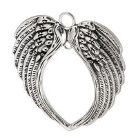 Tibetan Style Pendant Component, Wing Shape, antique silver color plated, DIY, silver color, nickel, lead & cadmium free, 65x68x2mm, Hole:Approx 6.5mm, Sold By KG