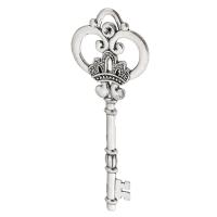 Tibetan Style Key Pendants, antique silver color plated, Unisex, silver color, nickel, lead & cadmium free, 31.50x82x3mm, Sold By KG