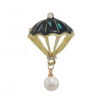 Zinc Alloy Brooches with Shell plated Unisex & enamel & with rhinestone mixed colors nickel lead & cadmium free Sold By PC
