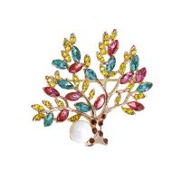 Rhinestone Brooch, Tibetan Style, Tree, plated, Unisex & different styles for choice & with rhinestone, more colors for choice, nickel, lead & cadmium free, Sold By PC