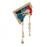 Zinc Alloy Brooches gold color plated enamel & with rhinestone nickel lead & cadmium free Sold By PC