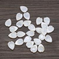 Pendentifs de coquillages blancs naturels, coquille blanche, feuille, DIY, blanc, 9x12mm, 10PC/sac, Vendu par sac